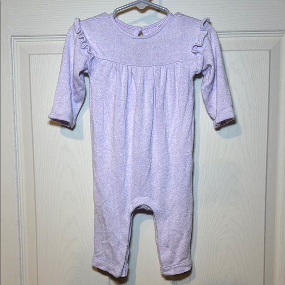 GAP Lavender Long Sleeve Romper with Ruffles Size 3-6 Months - Picture 1 of 7